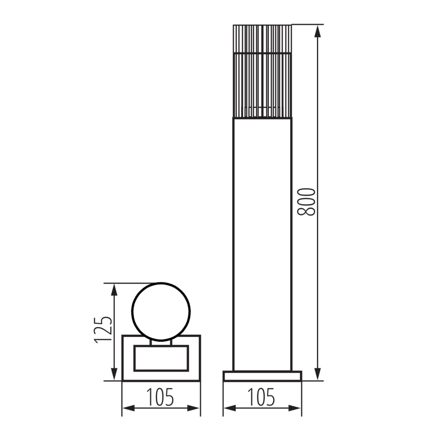 Εξωτερικό φωτιστικό RADILO 1xGU10/11W/230V 80 cm IP44 μαύρο