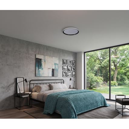 Ρυθμιζόμενο LED φωτιστικό οροφής LIXAN LED/65W/230V 3000-6500K διάμετρος 48,6 cm λευκό/μαύρο + τηλεχειριστήριο
