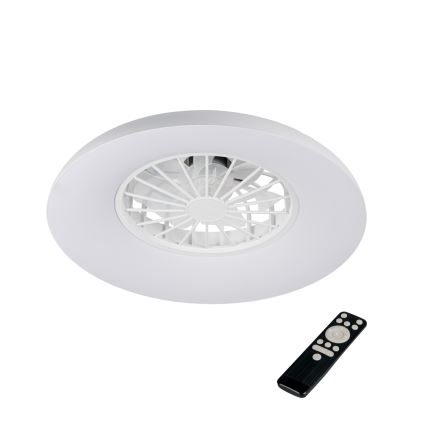 LED RGBW Ρυθμιζόμενο φωτιστικό οροφής με ανεμιστήρα PLAVE PAN LED/24W/230V 3000-6500K διάμ. 48,5 εκ. λευκό + τηλεχειριστήριο