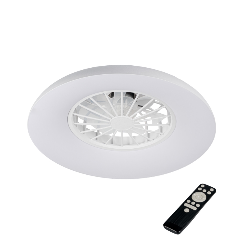 LED RGBW Ρυθμιζόμενο φωτιστικό οροφής με ανεμιστήρα PLAVE PAN LED/24W/230V 3000-6500K διάμ. 48,5 εκ. λευκό + τηλεχειριστήριο