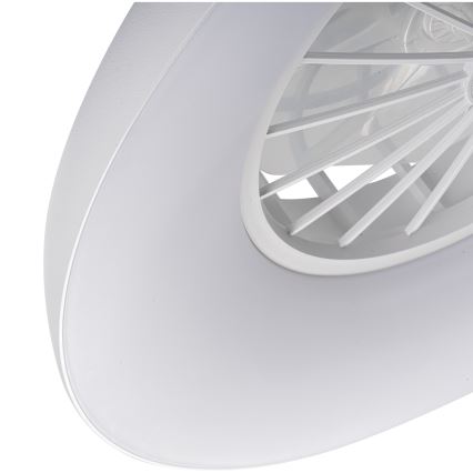 LED RGBW Ρυθμιζόμενο φωτιστικό οροφής με ανεμιστήρα PLAVE PAN LED/24W/230V 3000-6500K διάμ. 48,5 εκ. λευκό + τηλεχειριστήριο