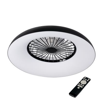 LED RGBW Ρυθμιζόμενο φωτιστικό οροφής με ανεμιστήρα PLAVE PAN LED/48W/230V 3000-6500K διάμ. 60 cm μαύρο + τηλεχειριστήριο