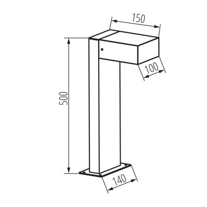 Εξωτερικό φωτιστικό LEGINO, 1xGX53/11W/230V, 50 cm, IP65, ανθρακί