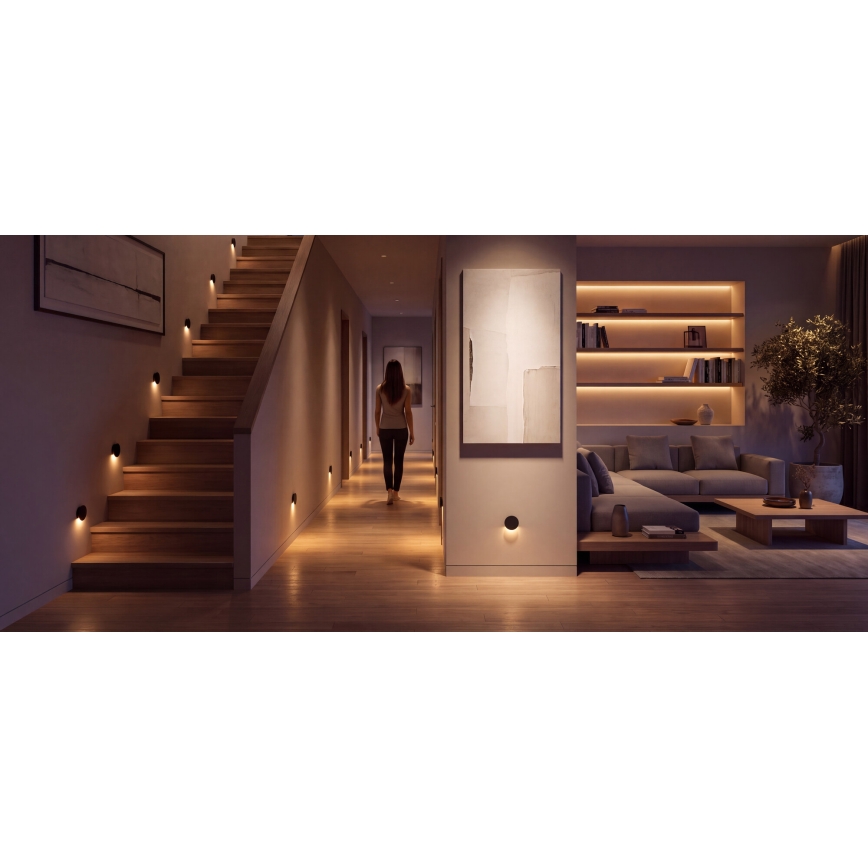 Φωτιστικό σκάλας MAGNIK LED/1,7W/230V 2700/3300/3900/4600/5700K μαύρο στρογγυλό