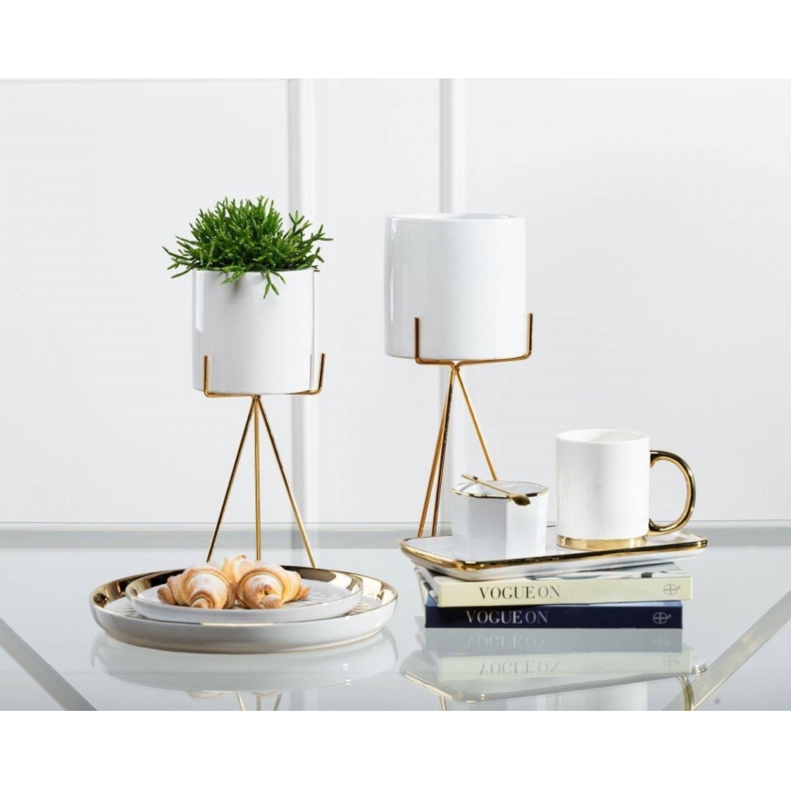 Κασπώ με βάση EMMA 32,5x13 cm λευκό/χρυσό