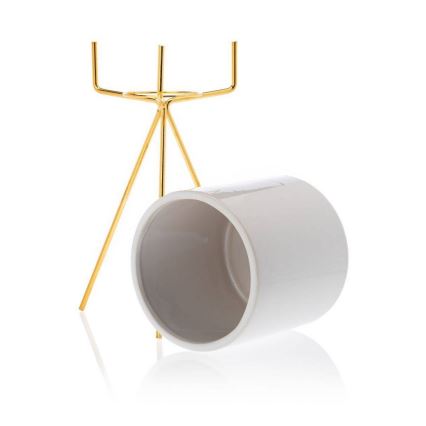 Κασπώ με βάση EMMA 32,5x13 cm λευκό/χρυσό