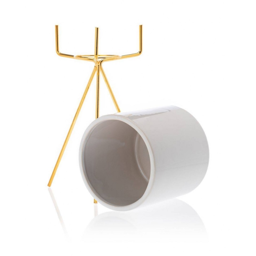 Κασπώ με βάση EMMA 32,5x13 cm λευκό/χρυσό