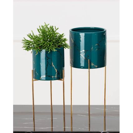 Κασπώ με βάση NILA 28x11 cm πράσινο/χρυσό