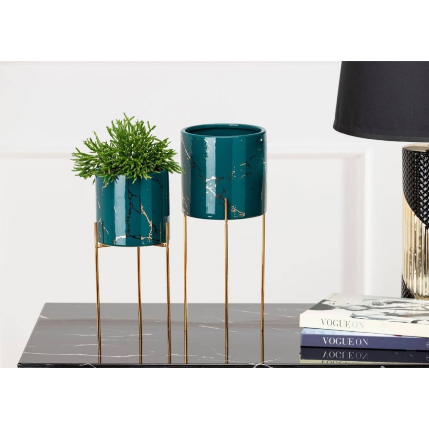 Κασπώ με βάση NILA 28x11 cm πράσινο/χρυσό