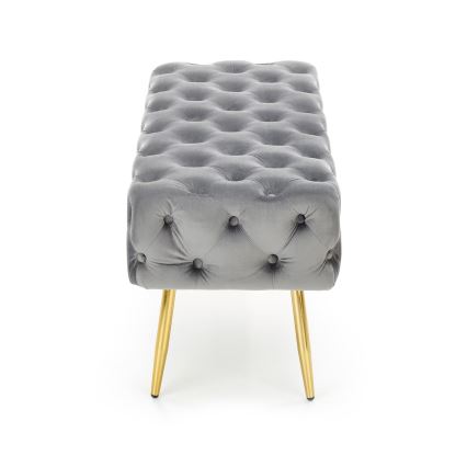 Καπιτονέ πάγκος ATHENA 40x100 cm γκρι/χρυσό