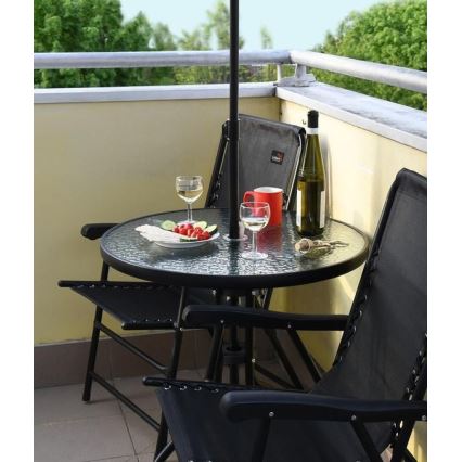 Καρέκλα παραλίας πτυσσόμενη  μαύρο