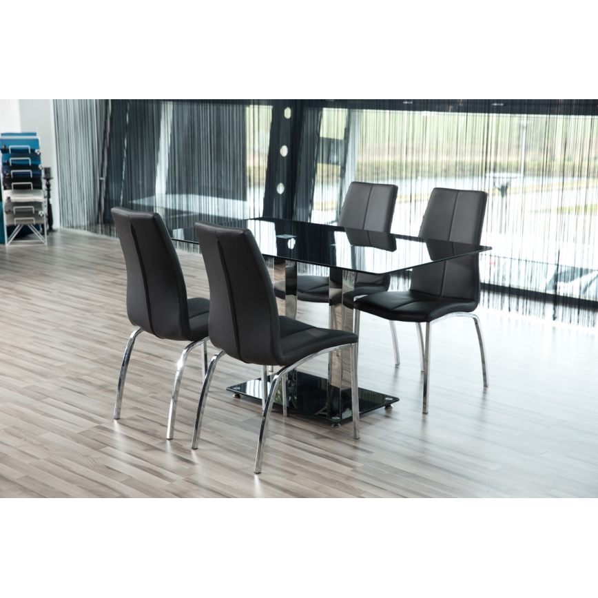 Καρέκλα τραπεζαρίας AMAL 1 τμχ μαύρο/ματ χρώμιο