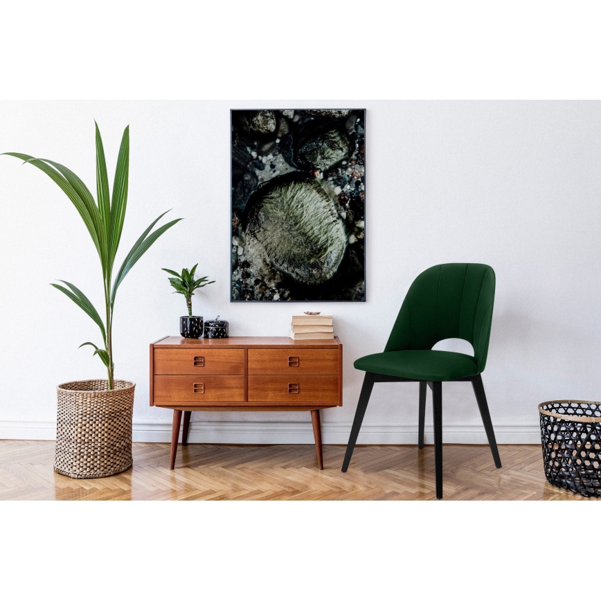 Καρέκλα τραπεζαρίας BOVIO 86x48 εκ. σκούρο πράσινο/οξιά