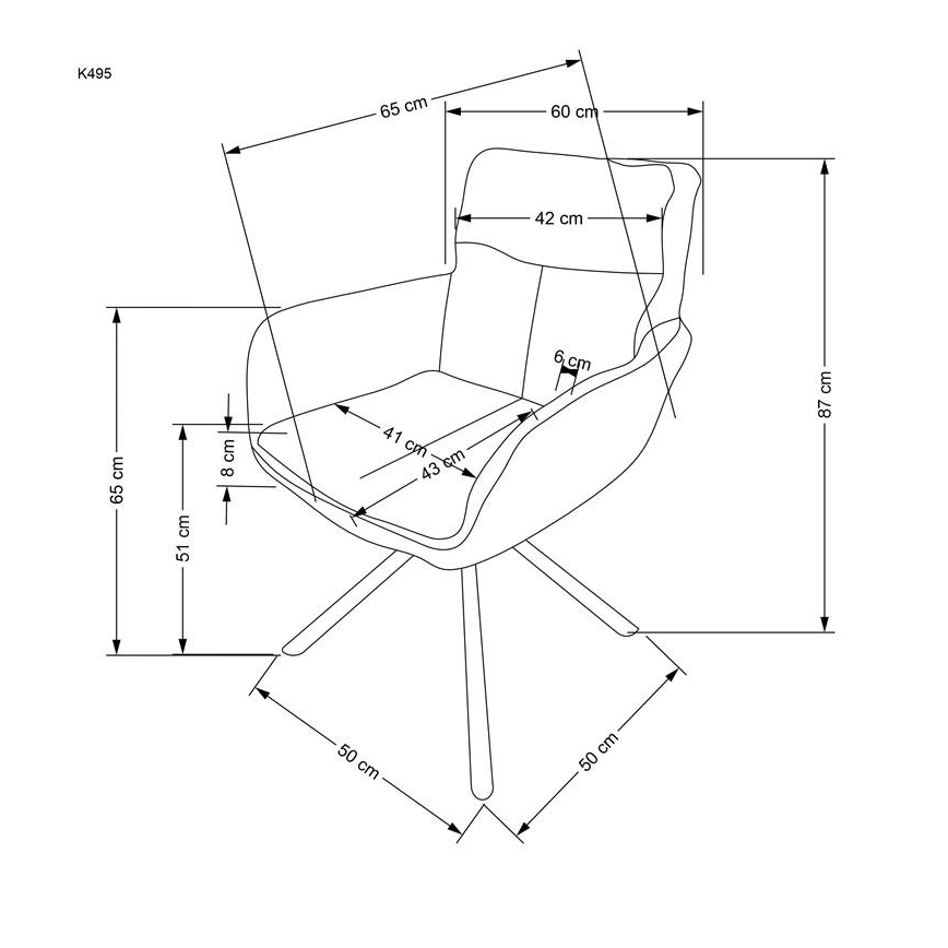 Καρέκλα τραπεζαρίας HALSA, 1 τεμάχιο, γκρι