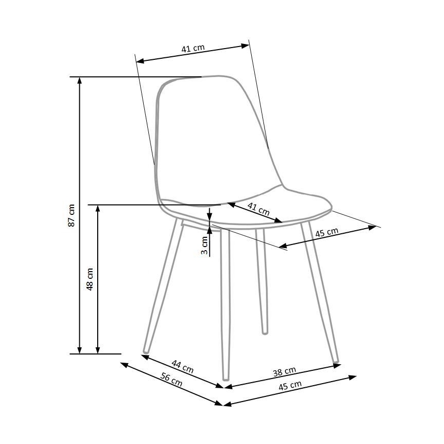 Καρέκλα τραπεζαρίας KINDREL, 1 τεμάχιο, μαύρη