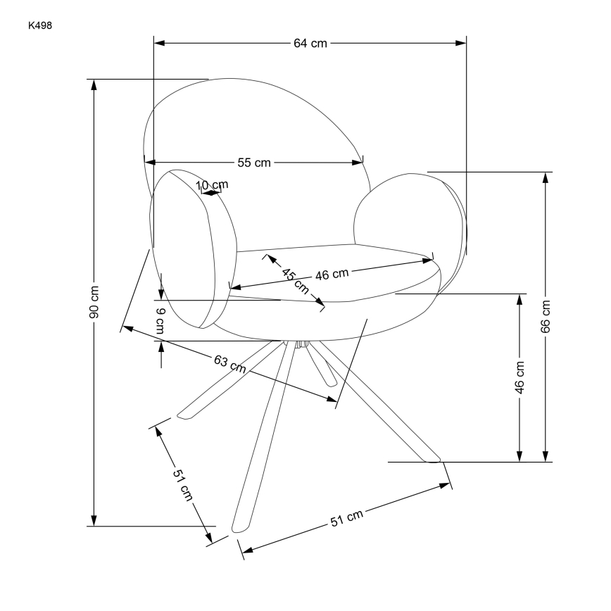 Καρέκλα τραπεζαρίας KIVA, 1 τεμ., καφέ