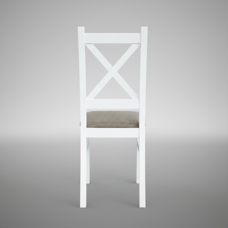 Καρέκλα τραπεζαρίας NATE λευκή/καφέ