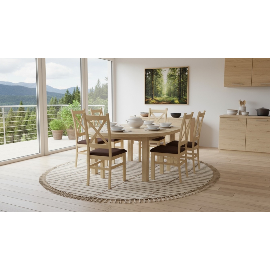 Καρέκλα τραπεζαρίας NATE σε χρώμα δρυς Sonoma/σκούρο καφέ