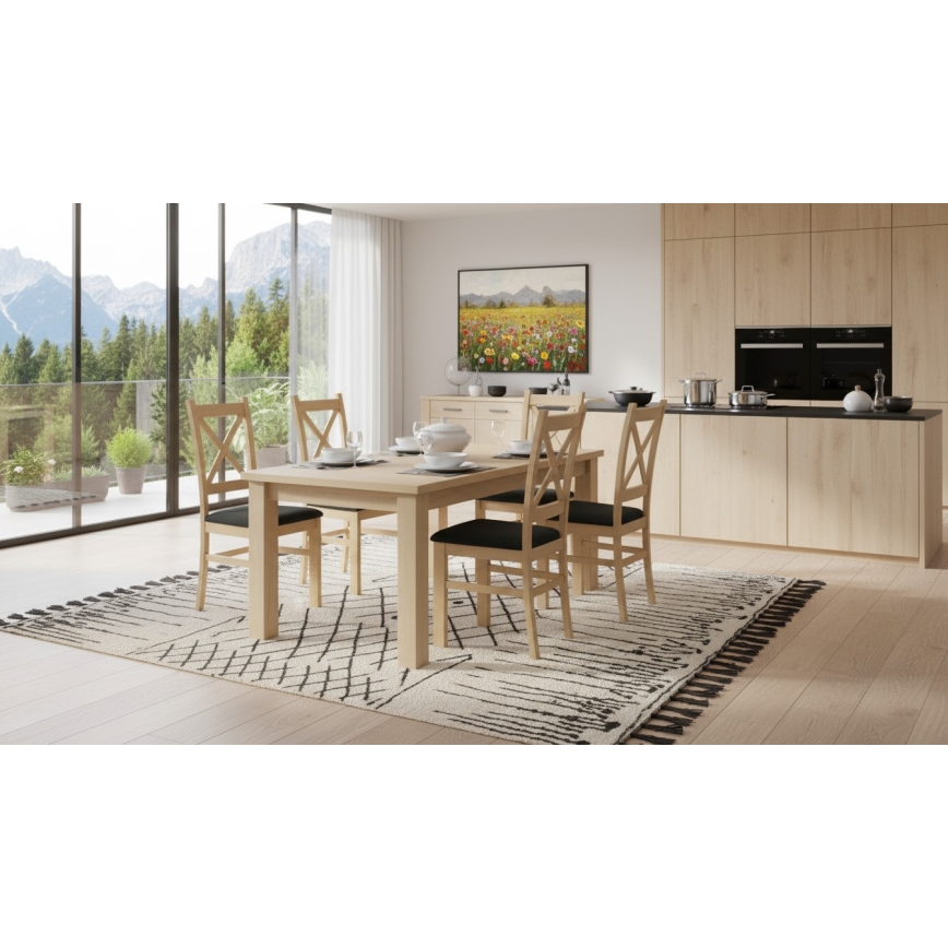 Καρέκλα τραπεζαρίας NATE δρυς sonoma/μαύρο