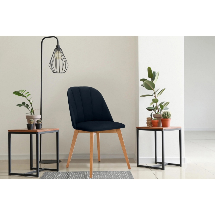 Καρέκλα τραπεζαρίας RIFO 86x48 εκ. σκούρο μπλε/φωτεινή δρυς