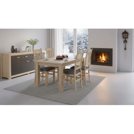 Καρέκλα τραπεζαρίας SIMON βελανιδιά/σκούρο γκρι