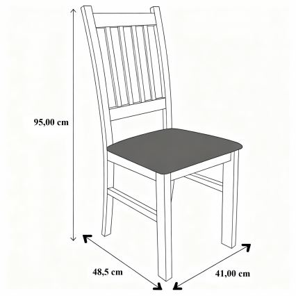 Καρέκλα τραπεζαρίας SIMON βελανιδιά/σκούρο γκρι
