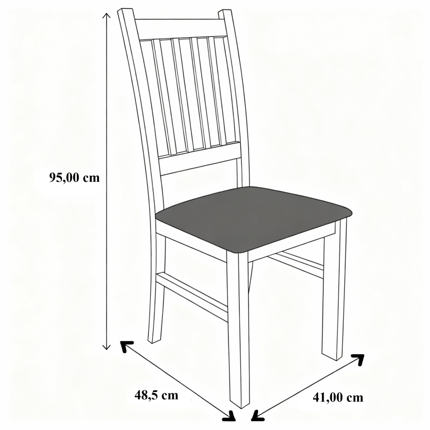 Καρέκλα τραπεζαρίας SIMON βελανιδιά/σκούρο γκρι