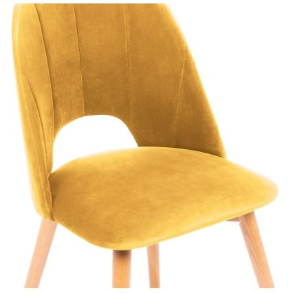 Καρέκλα τραπεζαρίας TINO 86x48 εκ. κίτρινη/φωτεινή δρυς