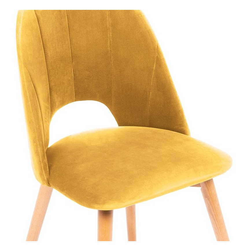 Καρέκλα τραπεζαρίας TINO 86x48 εκ. κίτρινη/φωτεινή δρυς