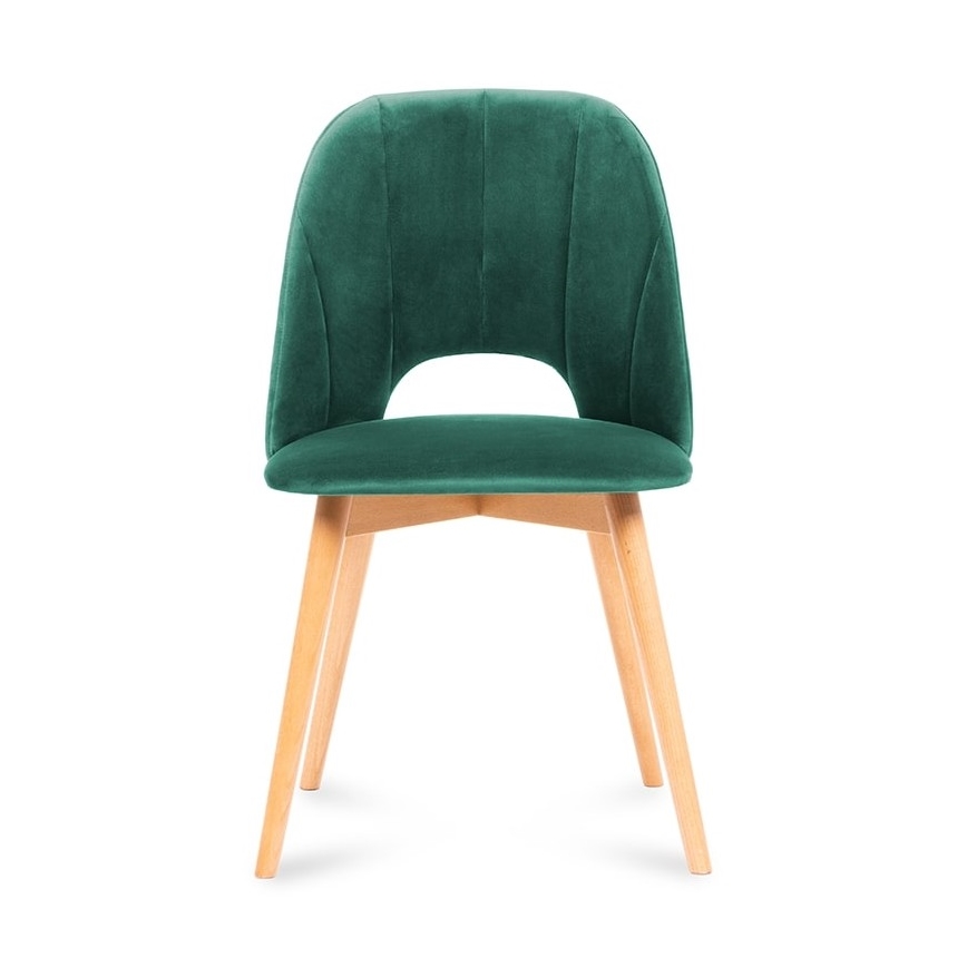 Καρέκλα τραπεζαρίας TINO 86x48 εκ. σκούρο πράσινο/φωτεινή δρυς