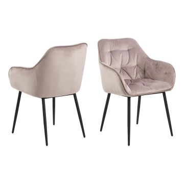 Καρέκλα τραπεζαρίας με μπράτσα AYLIN 1 τμχ ροζ