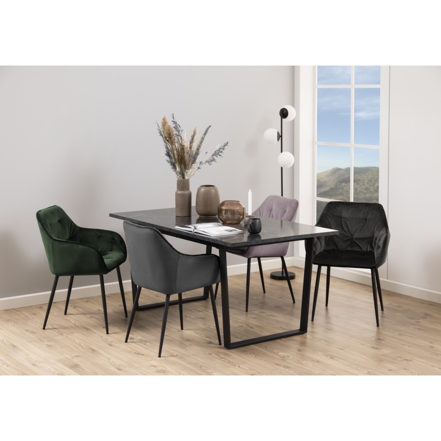 Καρέκλα τραπεζαρίας με μπράτσα AYLIN 1 τμχ ροζ