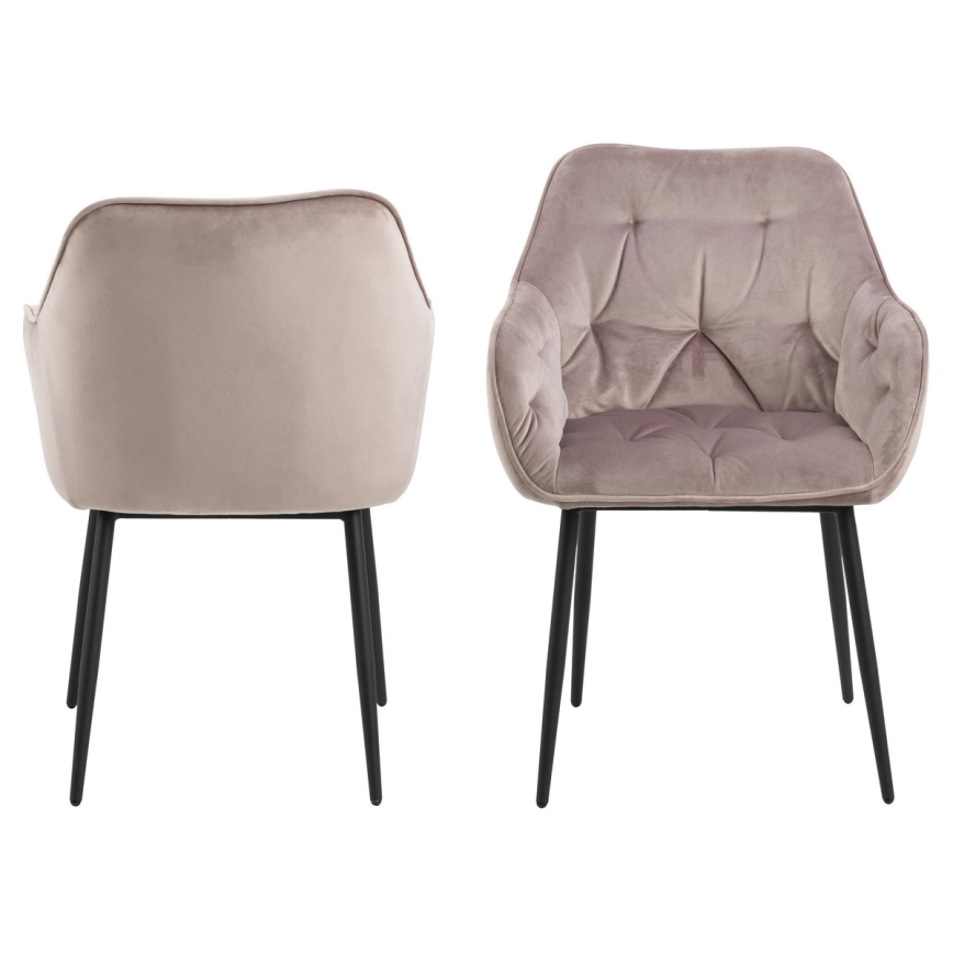 Καρέκλα τραπεζαρίας με μπράτσα AYLIN 1 τμχ ροζ