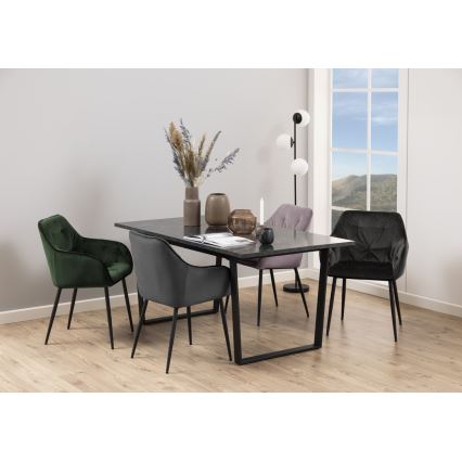 Καρέκλα τραπεζαρίας με μπράτσα AYLIN 1 τμχ μαύρο