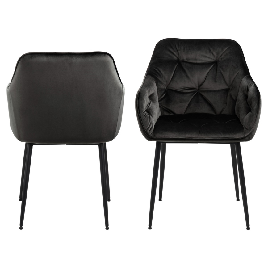 Καρέκλα τραπεζαρίας με μπράτσα AYLIN 1 τμχ μαύρο