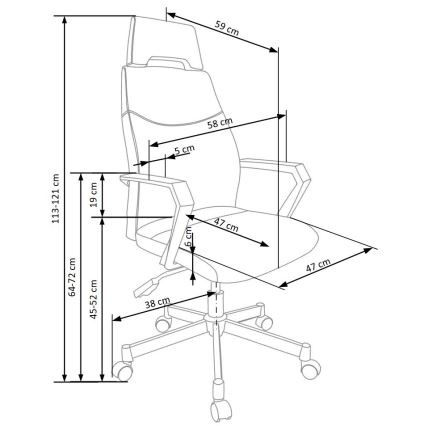 Καρέκλα γραφείου ELUN μαύρη/γκρι