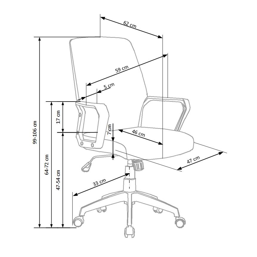 Καρέκλα γραφείου LONA λευκή/ανοιχτό γκρι