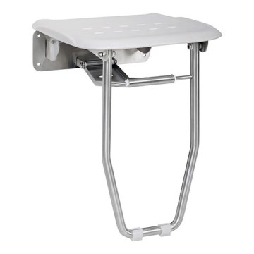 Κάθισμα ντους 35x43,3 cm ασημί/λευκό