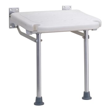 Κάθισμα ντους 40x43 εκ. ασημί/λευκό