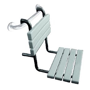 Κάθισμα ντους 44x50 cm ασημί/λευκό