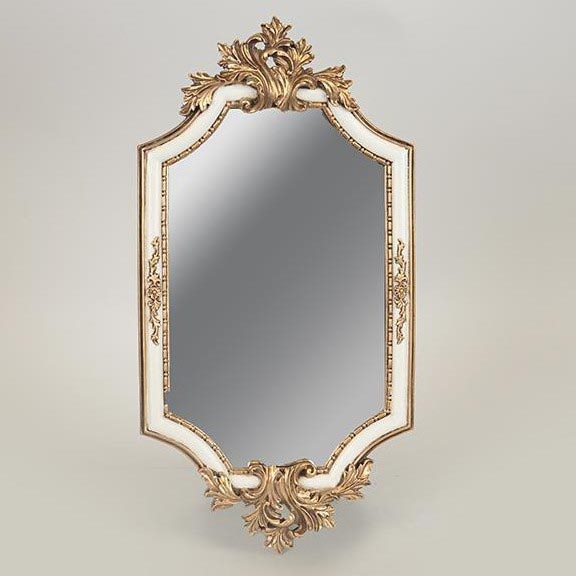 Καθρέφτης τοίχου 41x21 cm λευκό/χρυσό