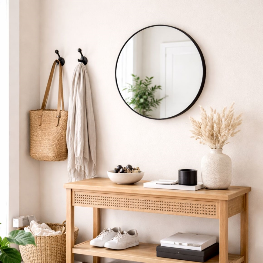 Καθρέφτης τοίχου CHICAGO, διάμετρος 40 εκ., μαύρος