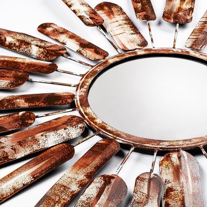 Καθρέφτης τοίχου ΗΛΙΟΣ διάμετρος 75 cm καφέ