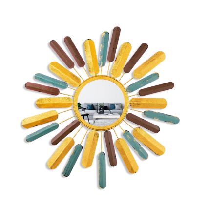 Καθρέφτης τοίχου ΗΛΙΟΣ διάμετρος 75 cm κίτρινο