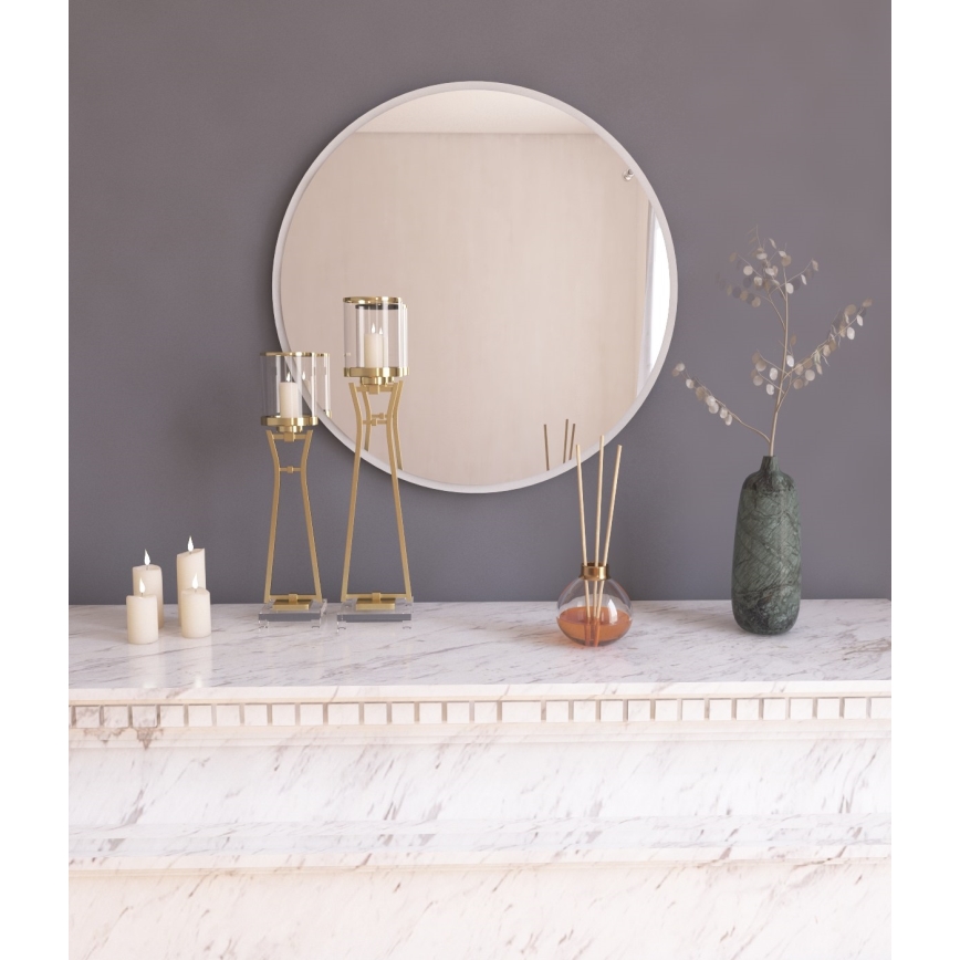 Καθρέφτης τοίχου OZZE διάμετρος 60 cm λευκό