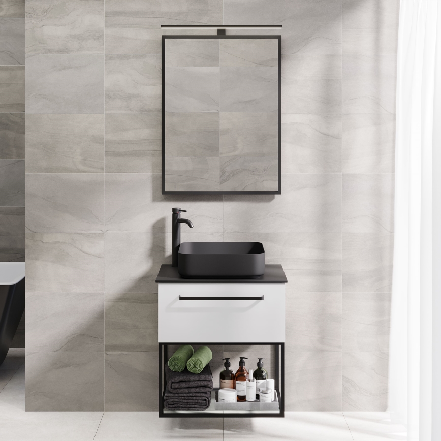 Καθρέφτης μπάνιου BORGSTED 60x80 cm, μαύρος