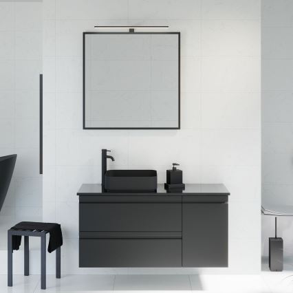 Καθρέφτης μπάνιου BORGSTED 80x80 cm μαύρος