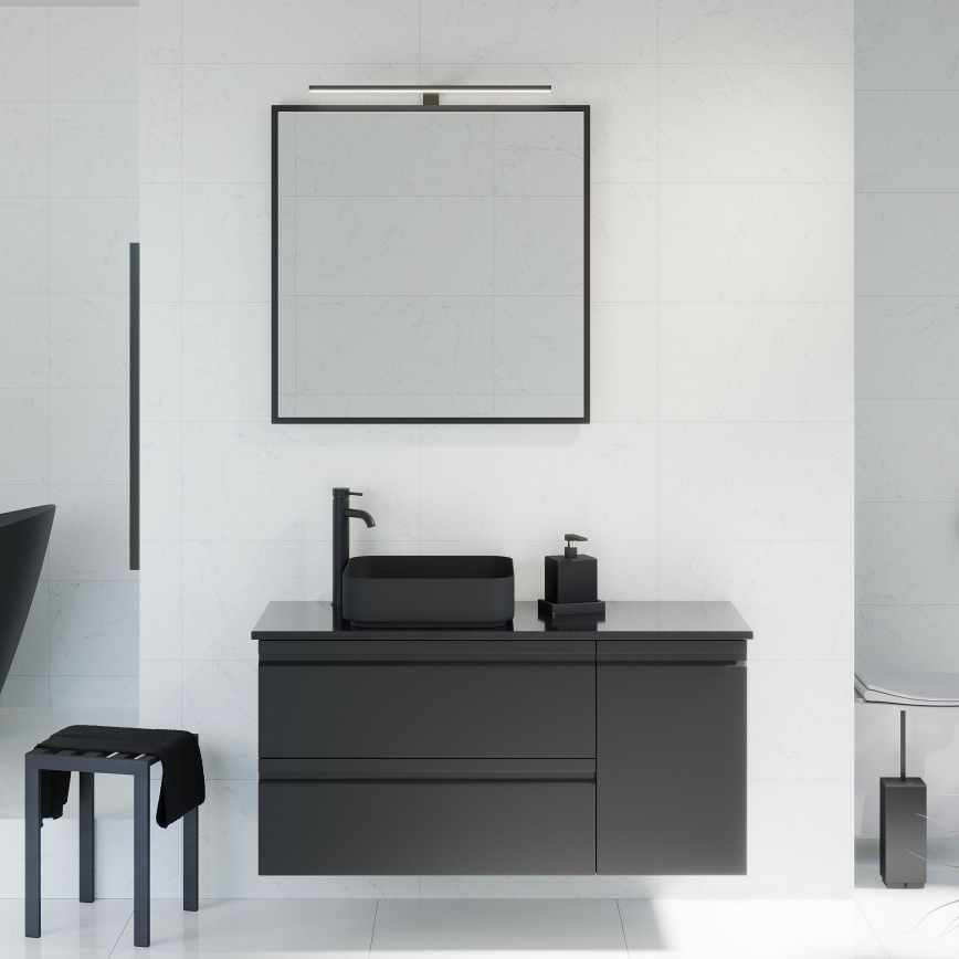 Καθρέφτης μπάνιου BORGSTED 80x80 cm μαύρος