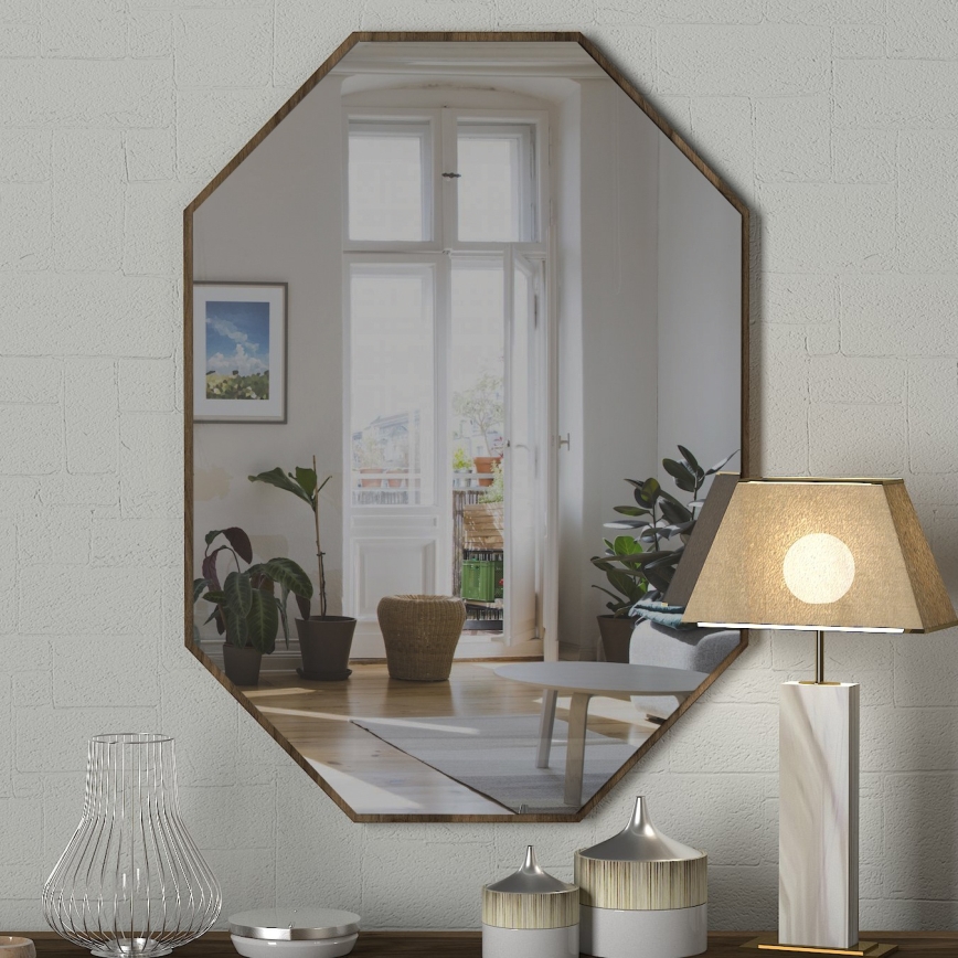 Καθρέπτης τοίχου LOST 70x45 cm καφέ