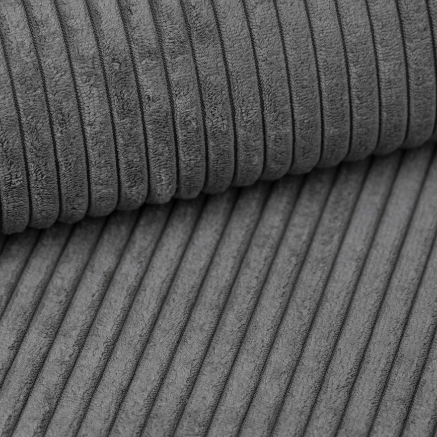 Γωνιακός καναπές-κρεβάτι SALVADA σε σχήμα U με αντιστρέψιμη γωνία και αποθηκευτικό χώρο, σκούρο γκρι